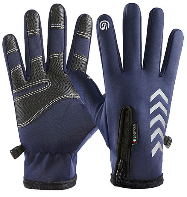 리버폭스 오토 바이크 겨울 방수 기모 장갑, 블루