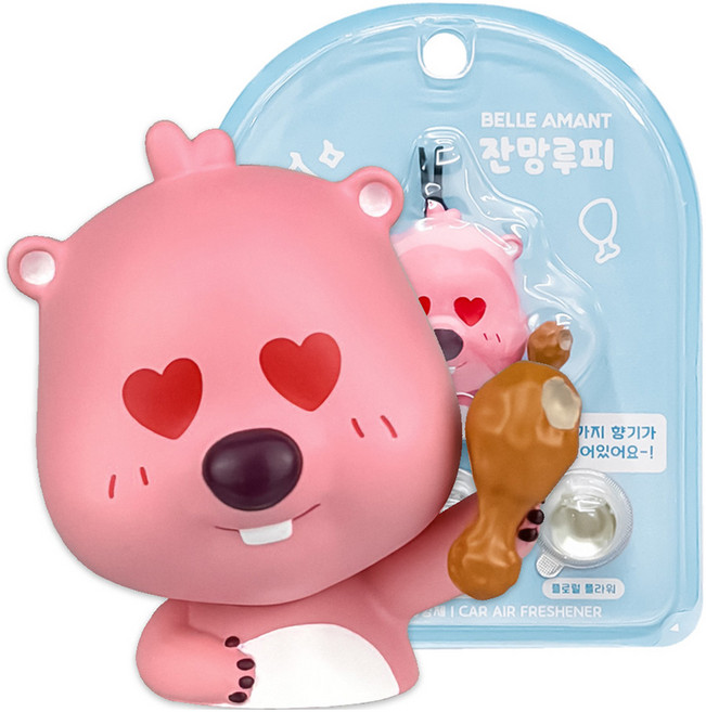 BELLEAMANT 賤萌Loopy 車用迷你芳香劑, 炸雞Loopy(黑櫻桃 + 清新棉花 + 花香), 1個