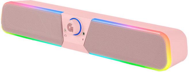 지클릭커 슈퍼히어로 G SHOT RGB 블루투스 컴퓨터 사운드바, GBS10, 핑크