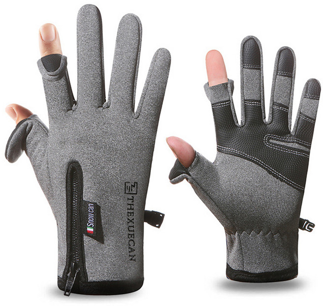 리버폭스 오토 바이크 겨울 방수 기모 장갑 양손 세트 오픈형, 그레이