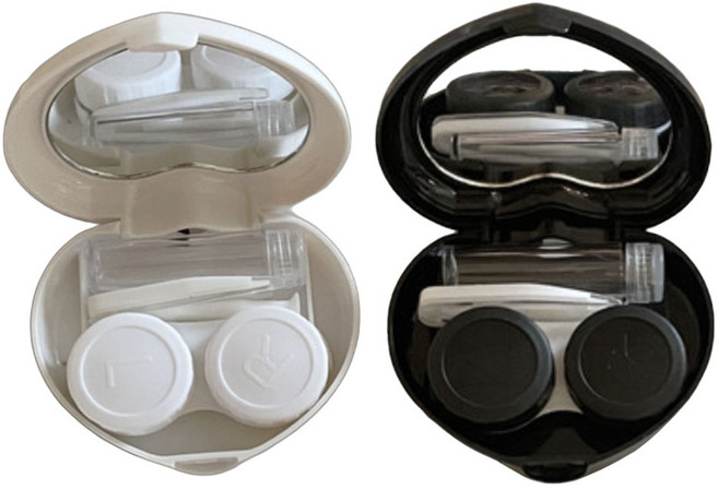 블랙트리 하트 렌즈케이스, 랜덤발송, 2개