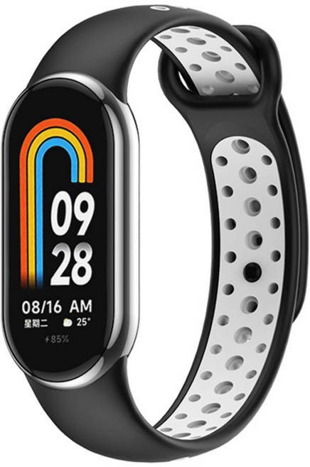 파이네스트원 투 컬러 스마트워치 스트랩 18.6mm, 블랙 화이트, 1개