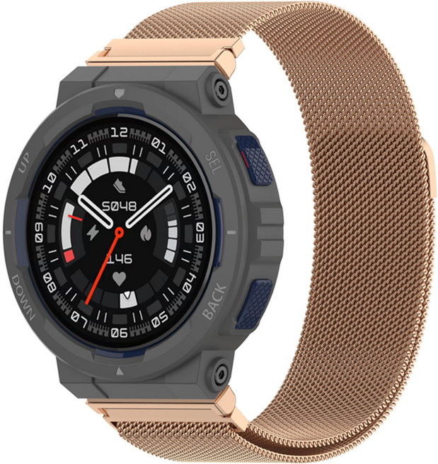 Finest One Amazfit Active Edge 不鏽鋼智慧手錶錶帶, 玫瑰金, 1個