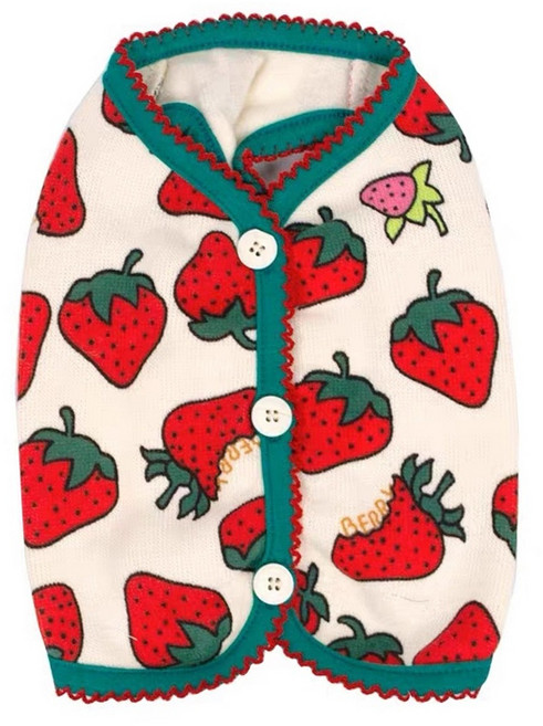 코코스튜디오 강아지 레몬베리 조끼, 딸기, 1개