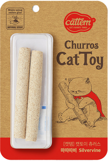 캣템 고양이 츄러스 장난감 0.5 x 13 cm 2p, 츄러스 마따따비, 1개