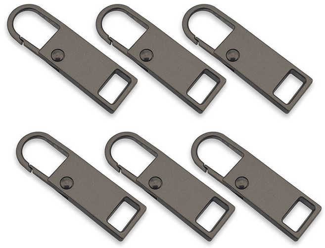 마다꾸미 만능 지퍼 셀프수선 손잡이 고리, 03 티타늄블랙, 6개