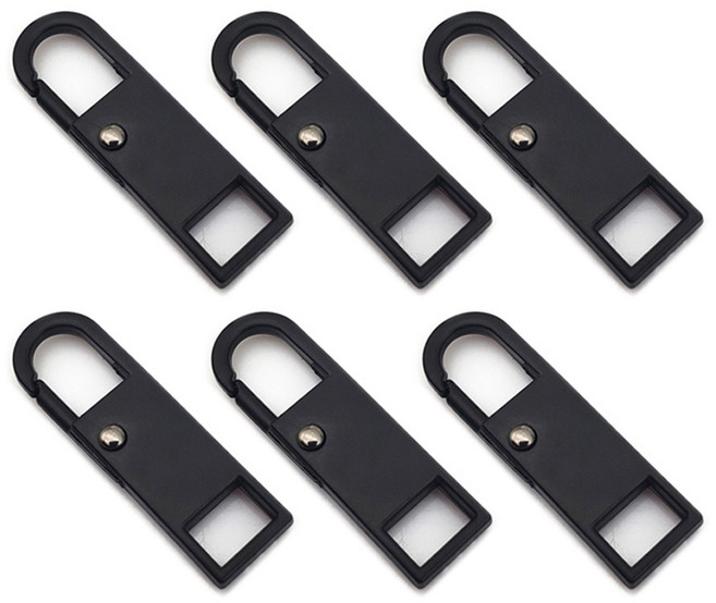 마다꾸미 만능 지퍼 셀프수선 손잡이 고리, 04 블랙, 6개