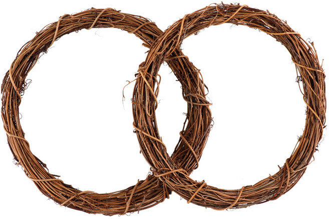 Uniart 大型木質藤蔓花環, 2個, 棕色