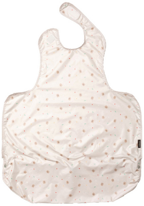 베이비클로 유아용 이유식 식탁일체 나시 일반형 방수 턱받이, 곰 아이보리, 1개입, 1개