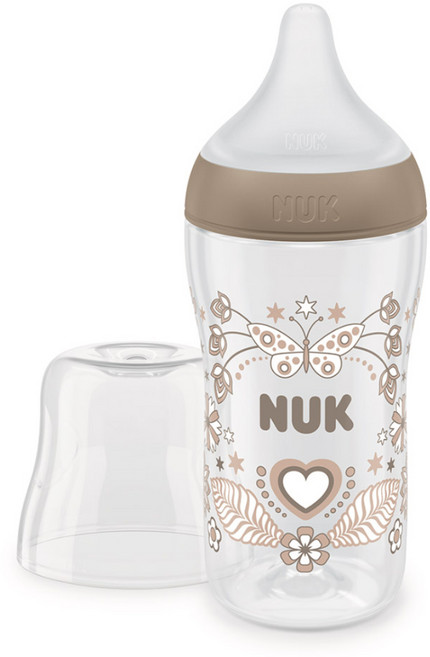 NUK Perfect Match 奶瓶 + M號奶嘴組, 愛心, 260ml, 1套
