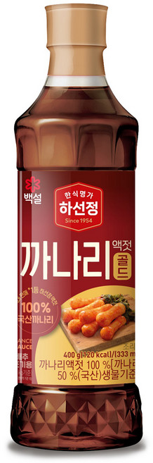 하선정 까나리 액젓골드, 400g, 1개