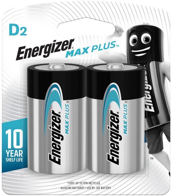 에너자이저 맥스 플러스 D형 건전지, 2개입, 1개