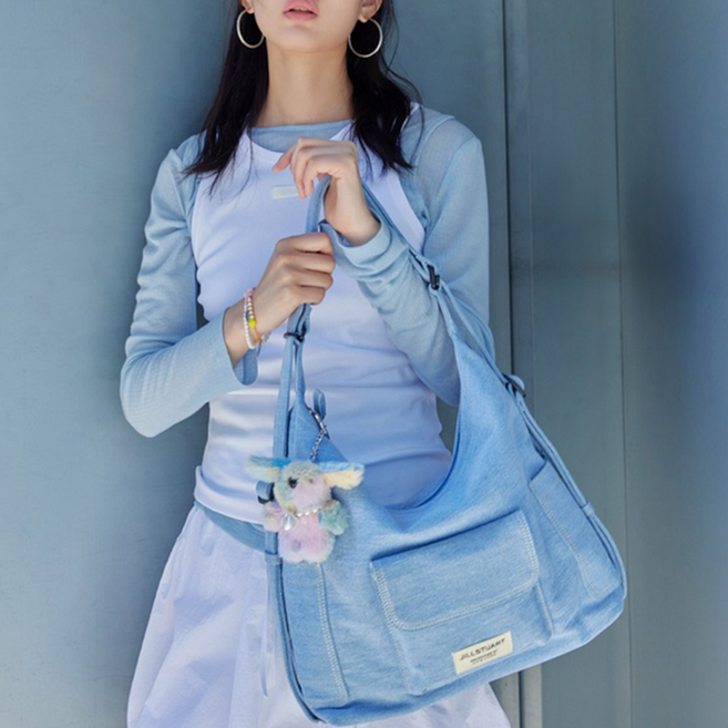 JILLSTUART Gelato丹寧縫線流浪肩背後揹包
