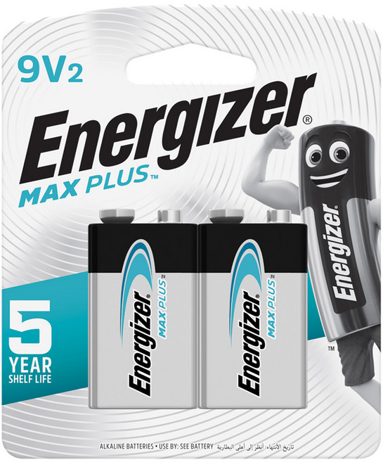 에너자이저 맥스 플러스 9V 건전지, 1개, 2개입