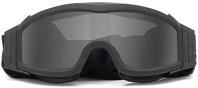 PostX 防彈防風戰術護目鏡，三色可互換鏡片, 1個, 黑色
