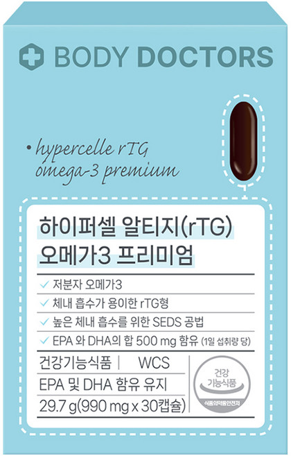 바디닥터스 하이퍼셀 알티지 오메가3 프리미엄 29.7g, 30정, 1개