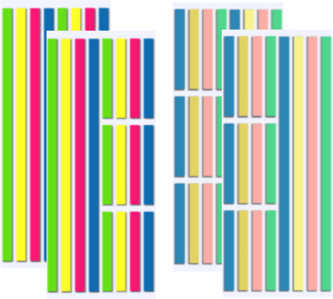 유니비 인덱스 플래그 하이라이터 롱 앤드 쇼트 점착 스티커 2종 x 640p 세트, 1세트