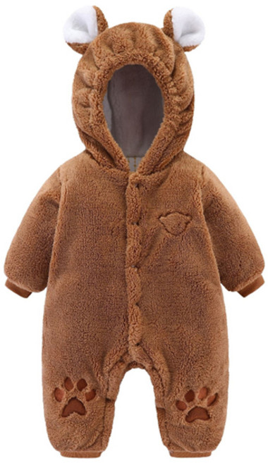 베베니즈 유아용 아기곰 후드 방한우주복