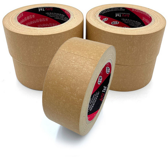 소유티앤이 크라프트 종이 무광 이중 접착 박스 테이프 40m, 5개