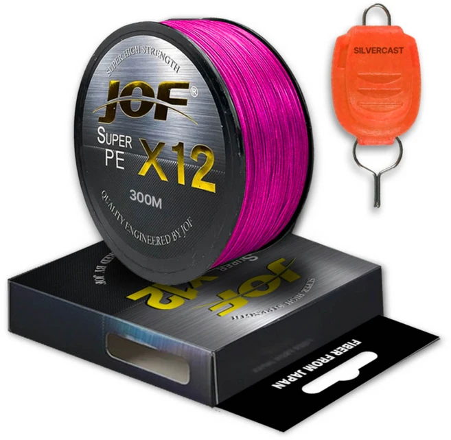 조프 SUPER PE 12합사 낚시줄 300m+실버캐스트 라인스토퍼, 핑크+랜덤발송(스토퍼), 1세트 - 쿠팡