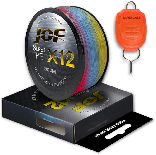 조프 SUPER PE 12합사 낚시줄 300m+실버캐스트 라인스토퍼, 멀티컬러+랜덤발송(스토퍼), 1세트
