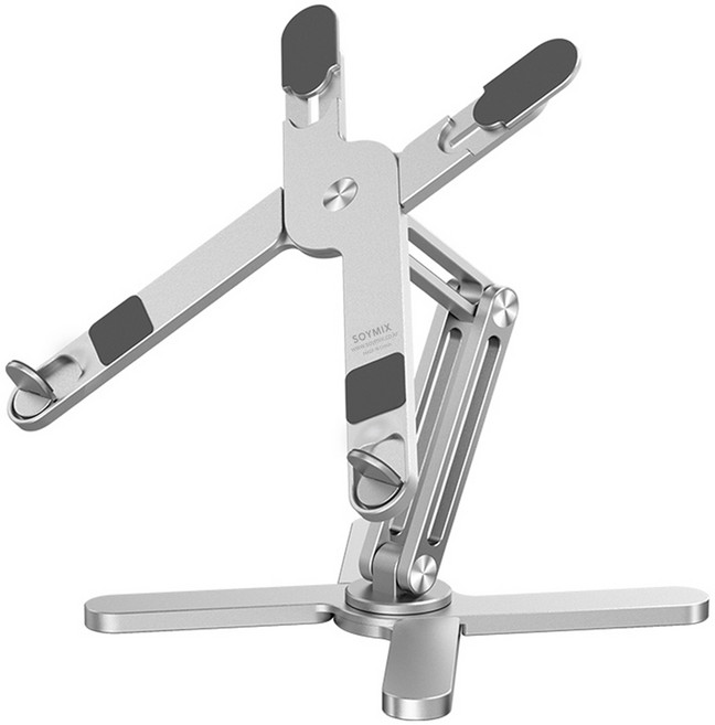 소이믹스 프리미엄 마제스틱 휴대용 접이식 노트북 맥북 거치대 SOMEMX, 실버, 1개