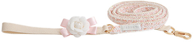 이츠독 반려동물 클로이 트위드 리드줄, 핑크, 1개