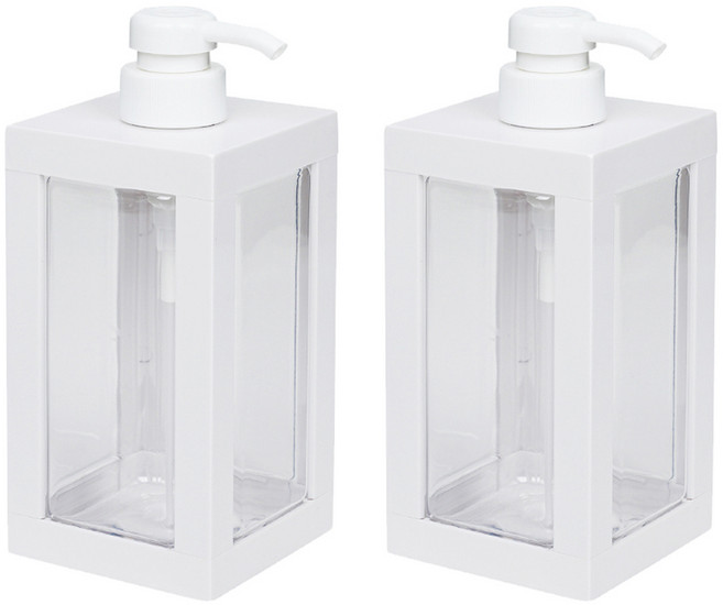 인블룸 사각 주방세제 디스펜서 거품형 750ml, 화이트, 2개