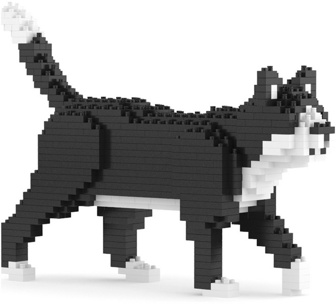 JEKCA 미니 턱시도 고양이 블럭, 혼합색상, 1개