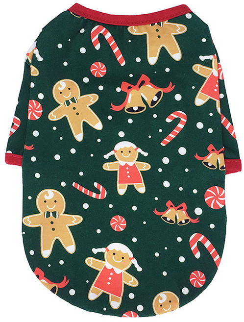 아티펫 반려동물 크리스마스 스타일 티셔츠, 그린쿠키맨, 1개