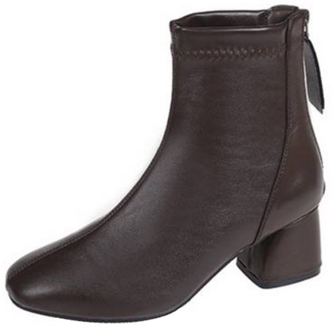 女款基本粗跟襪靴踝靴 HLBN9651