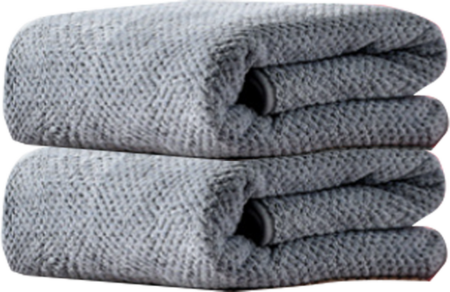 JUNBI 두꺼운 대형 비치 바스 타월 70 x 140 cm, 그레이, 2개
