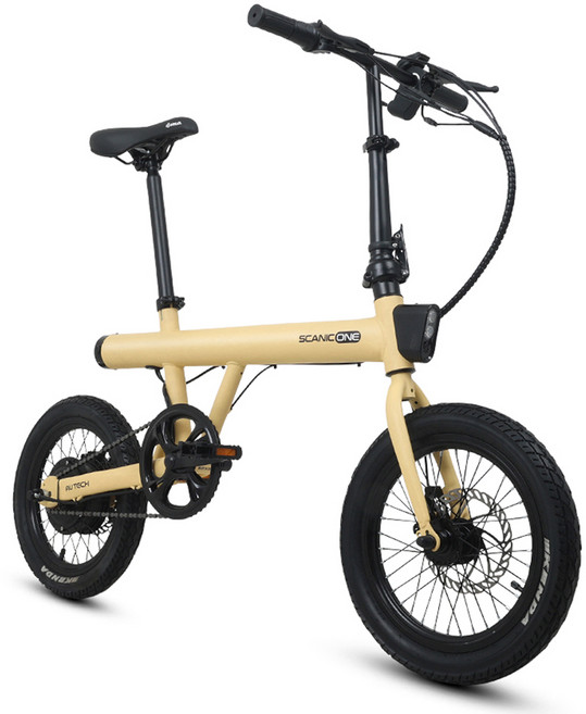 에이유테크 500W 미니벨로 전기자전거 36V 7.5A 스카닉 ONE, 엘로우, 스틸