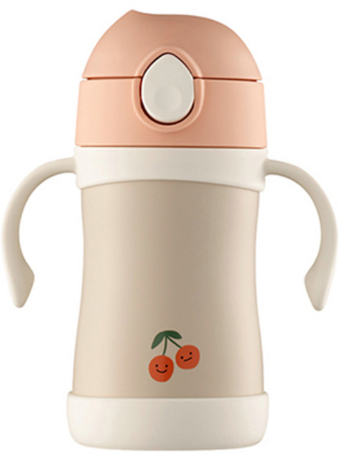 푸고 유아용 프리미엄 뉴트럴 시리즈 대용량 빨대컵, 280ml, 1개, 뉴트럴핑크