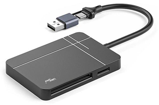 랜스타 SD카드 블랙박스 스마트폰 태블릿 멀티 메모리 CF카드 리더기, 블랙, 1개, LS-UHS2SR