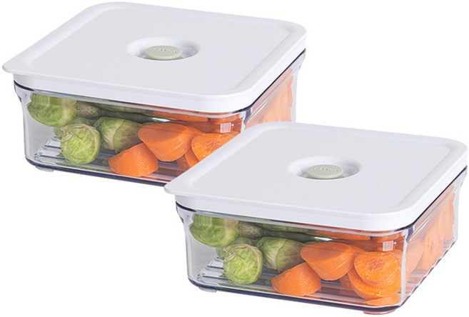 프랑코홈 파워바큠 진공 샐러드용기 로우 1L, 2개, 단품