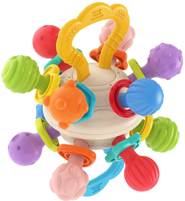 하늘썬별 아기 소프트 감각 공 딸랑이 치발기 노리개 heanhe0194, 혼합색상, 1개 - 쿠팡