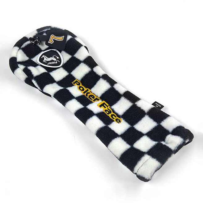 자마골프 포커페이스 우드 헤드 커버 7번, 블랙, 1개