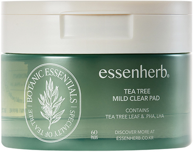 essenherb 茶樹溫和淨透棉片 160g, 1個, 60枚入