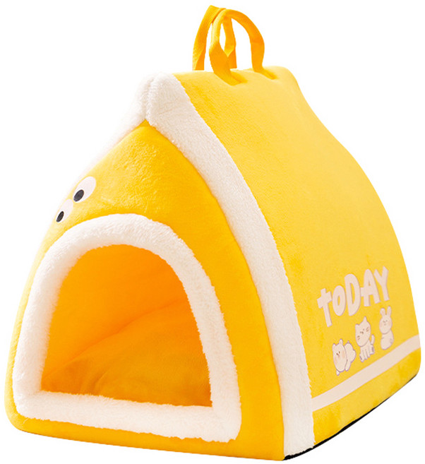 랜보어 반려동물 투데이 극세사 하우스, 옐로우, 1개