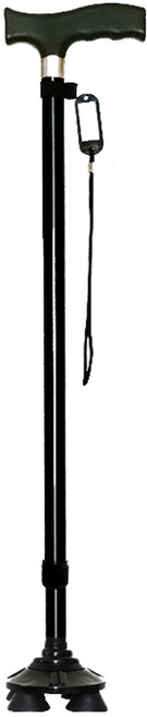 디페이브 스탠다드 스몰 4발 노인 어르신 지팡이 블랙, 1개