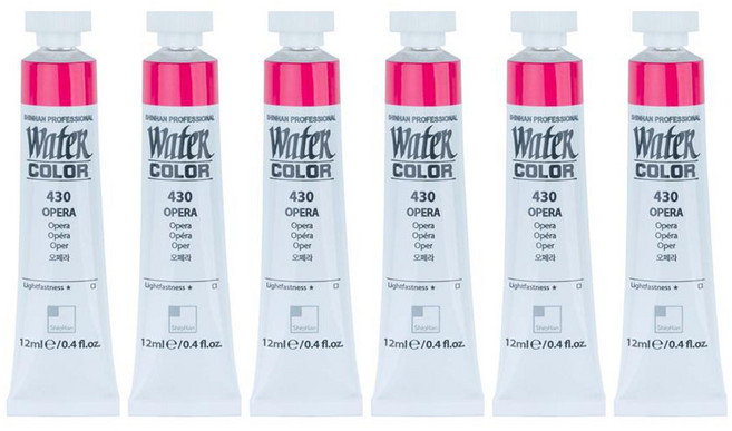 신한화구 전문가 수채화 물감 튜브 430 오페라 6p, 12ml, 1색