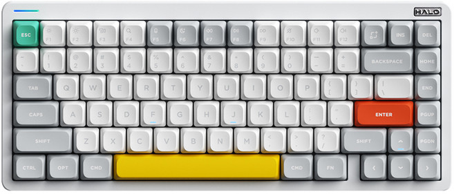 누피 블루투스 유무선겸용 텐키리스 기계식 키보드, 아이오닉 화이트, Halo75 V2(영문 각인), 민트축