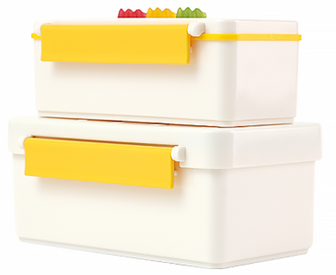 하리보 골드베렌 런치박스 직사각 세트, 옐로우, 1개