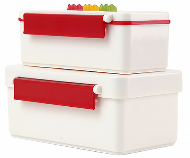 하리보 골드베렌 런치박스 직사각 세트, 레드, 1세트