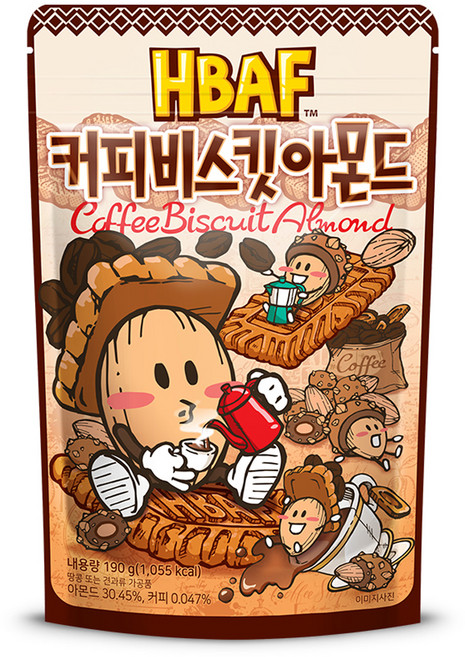 바프 커피비스킷 아몬드, 190g, 1개