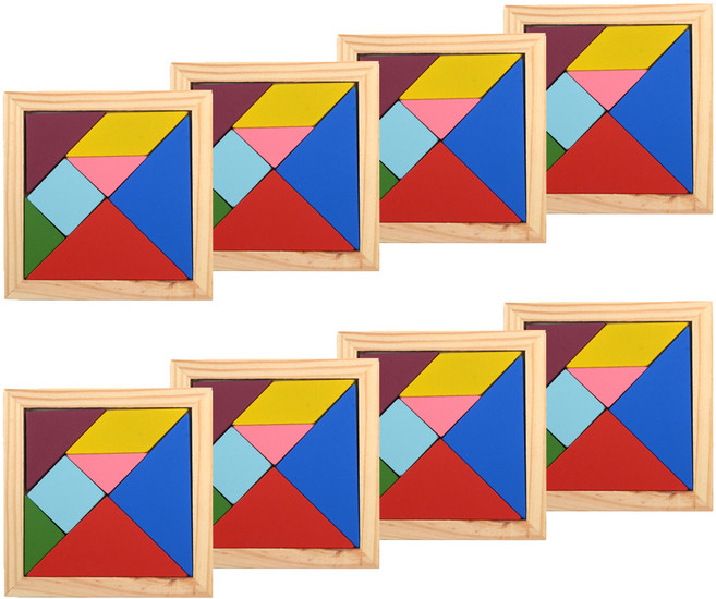 원목 칠교 소, 혼합색상, 8개, 1인용