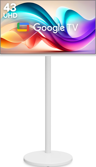 이노스 4K UHD 스마트 이동식 구글 TV + 고급형 무빙 스탠드 세트, 108cm(43인치), 이노스 삼탠바이미 43 UHD 고급형 화이트, 스탠드형, 고객직접설치