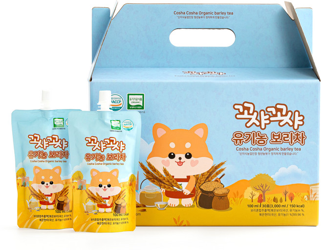 꼬샤꼬샤 유기농 보리차, 30개, 100ml