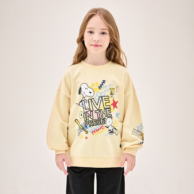 젤리스푼 피너츠 아동용 스누피 그래피티 맨투맨 티셔츠